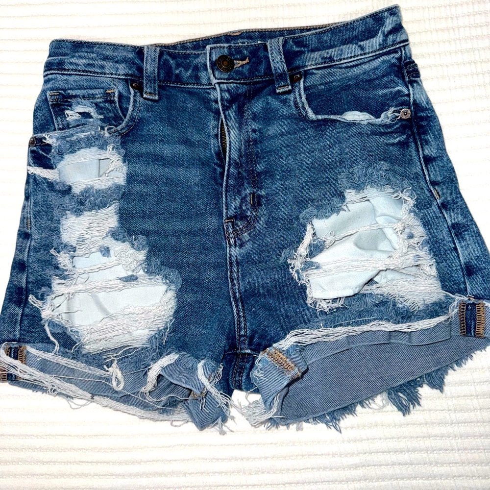 American Eagle Outfitters Ripped Blue Jean Shorts